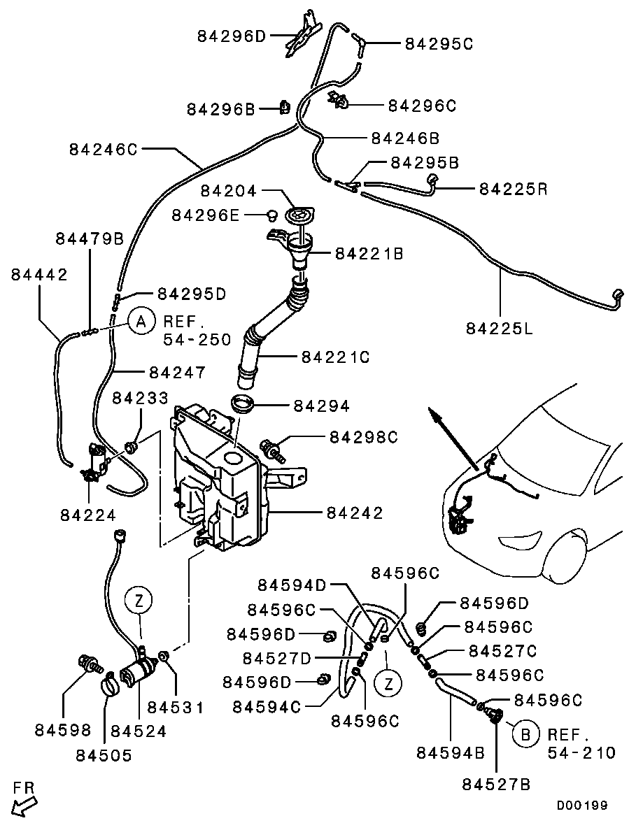 Mitsubishi 8264A186 - Водяной насос, система очистки окон parts5.com