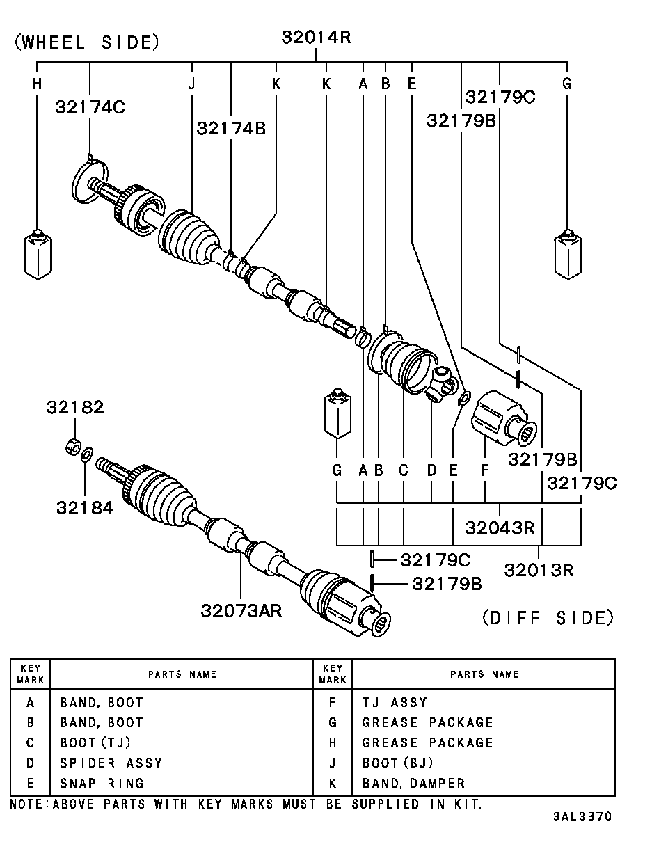 Mitsubishi MR911157 - Пыльник, приводной вал parts5.com