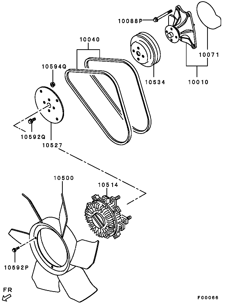 Mitsubishi 1300A102 - Водяной насос parts5.com