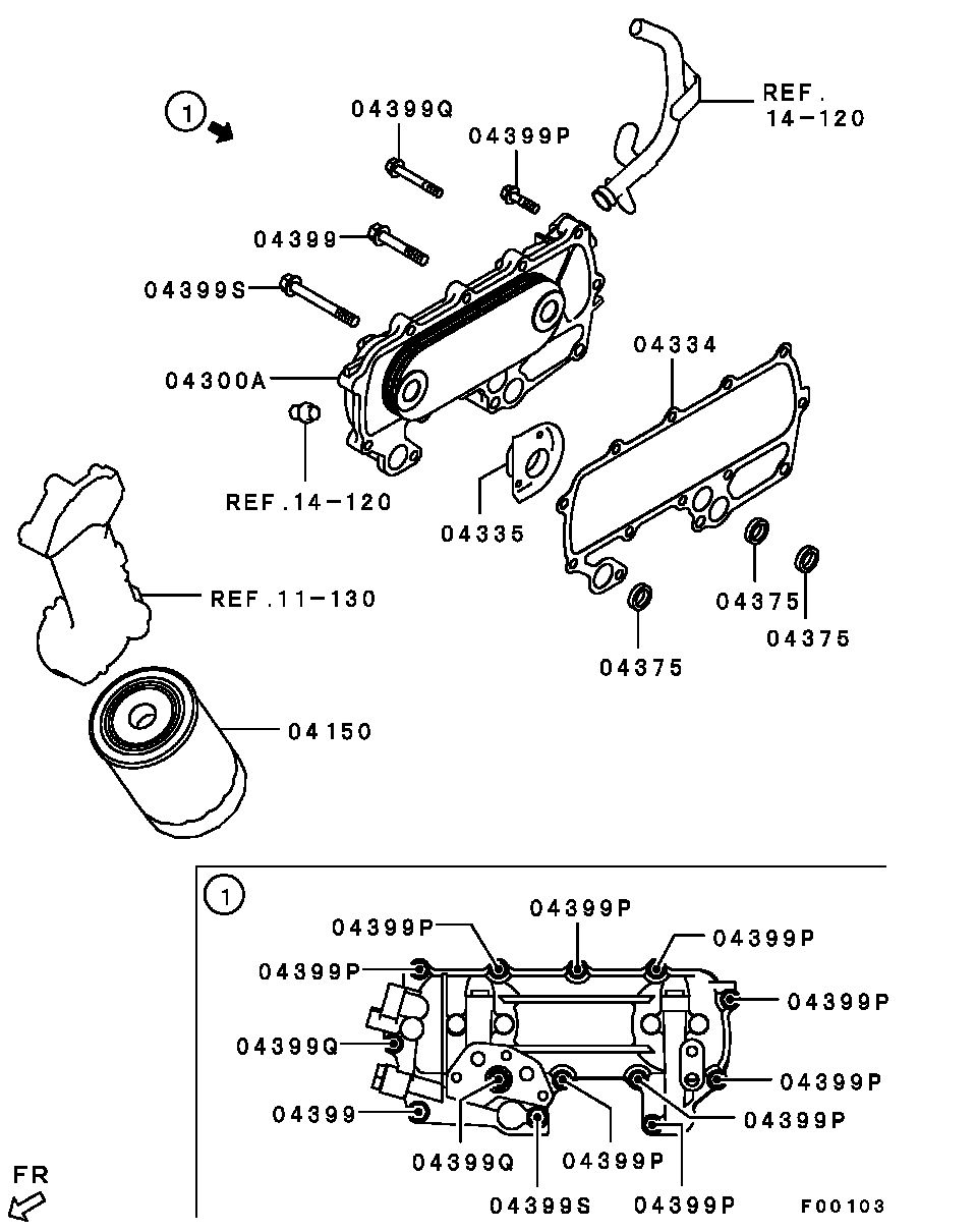 Mitsubishi 1230A046 - Масляный фильтр parts5.com