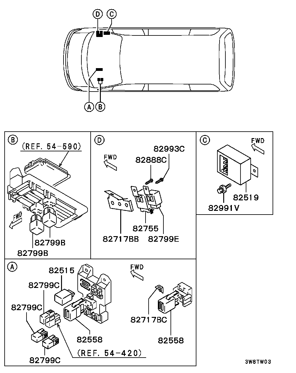 Mitsubishi MB629083 - Реле, рабочий ток parts5.com