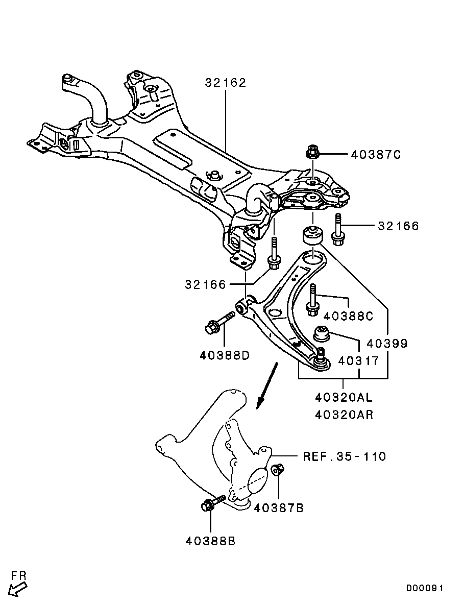 Mitsubishi 4013A426 - Сайлентблок, рычаг подвески колеса parts5.com