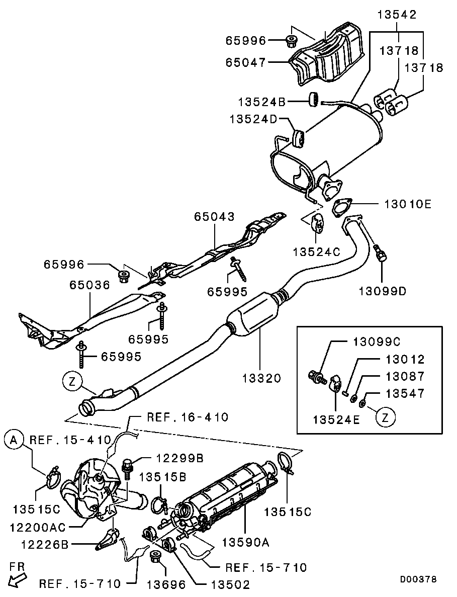 Mitsubishi 1584A254 - Соединительные элементы, система выпуска parts5.com