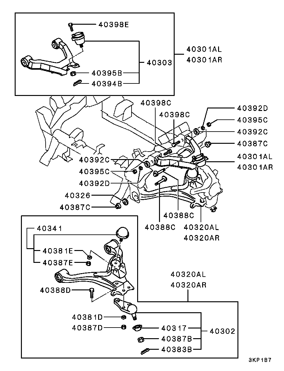 Mitsubishi 4010A056 - Шаровая опора, несущий / направляющий шарнир parts5.com