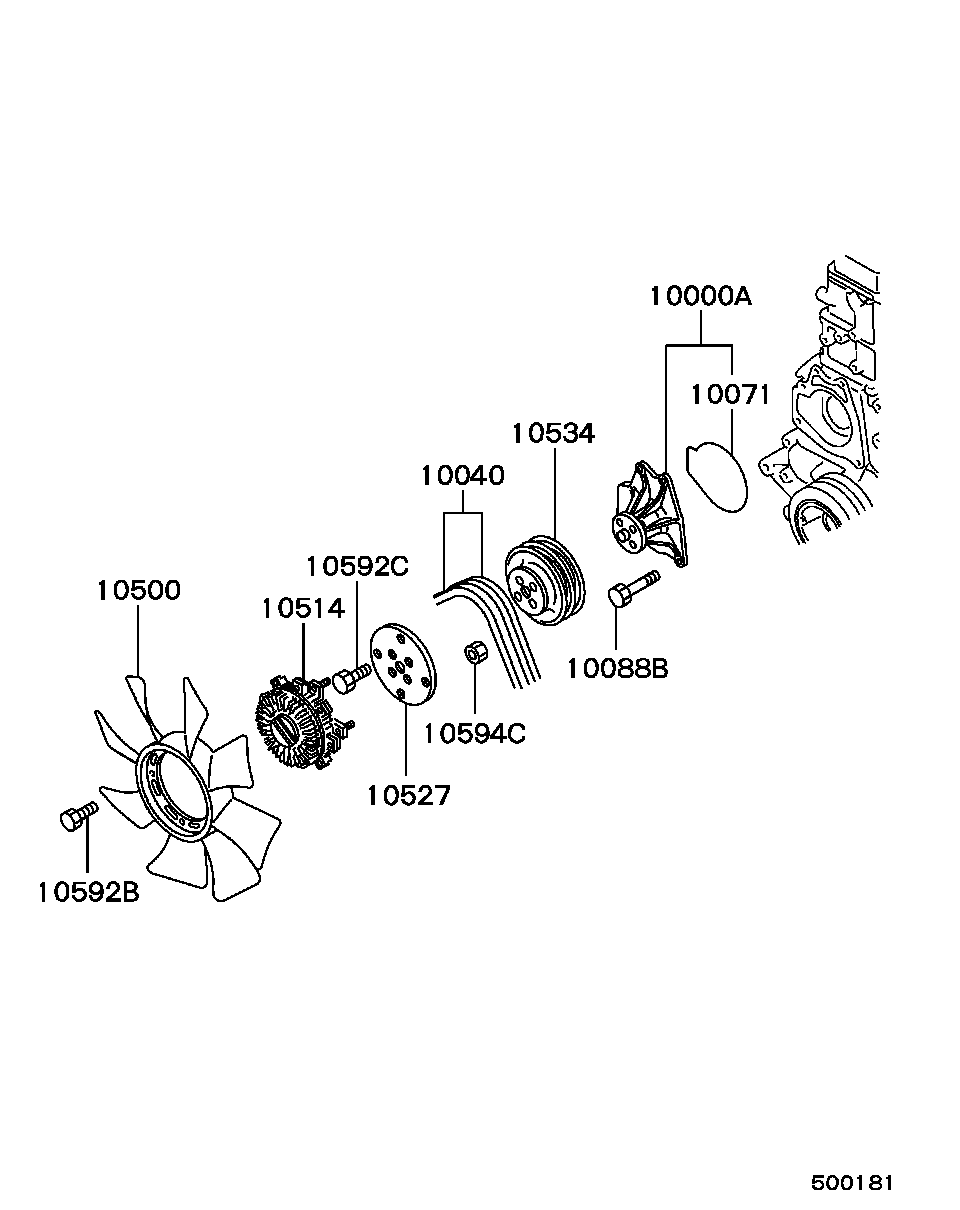 Mitsubishi ME993473 - Водяной насос parts5.com