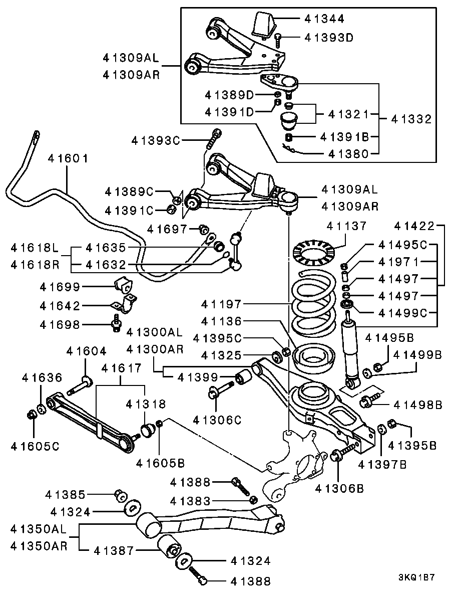 Mitsubishi MR508131 - Сайлентблок, рычаг подвески колеса parts5.com