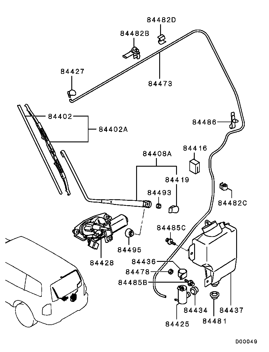 Mitsubishi MR416630 - Limpiaparabrisas parts5.com