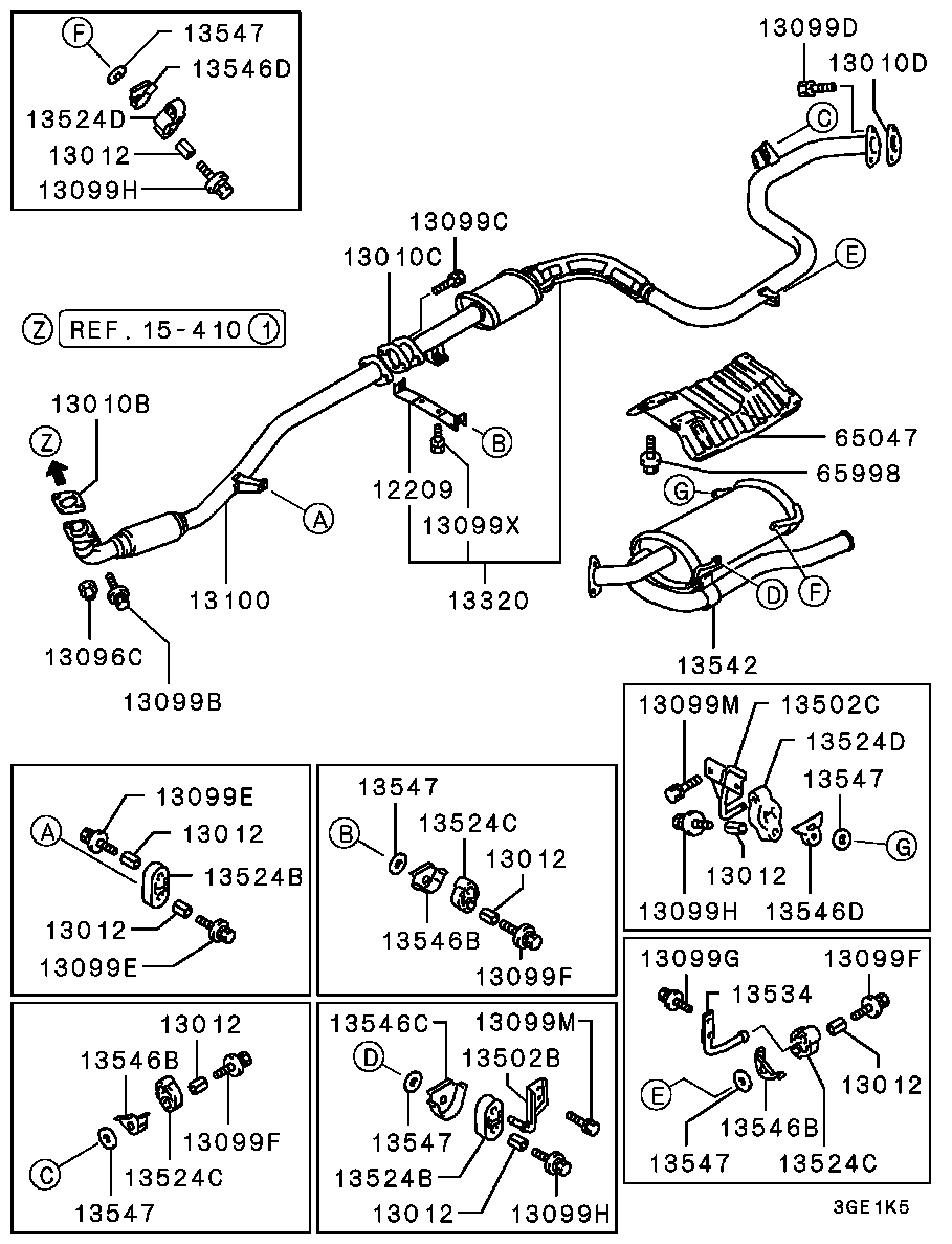 Mitsubishi MB 514 690 - Распорная втулка, система выпуска ОГ parts5.com