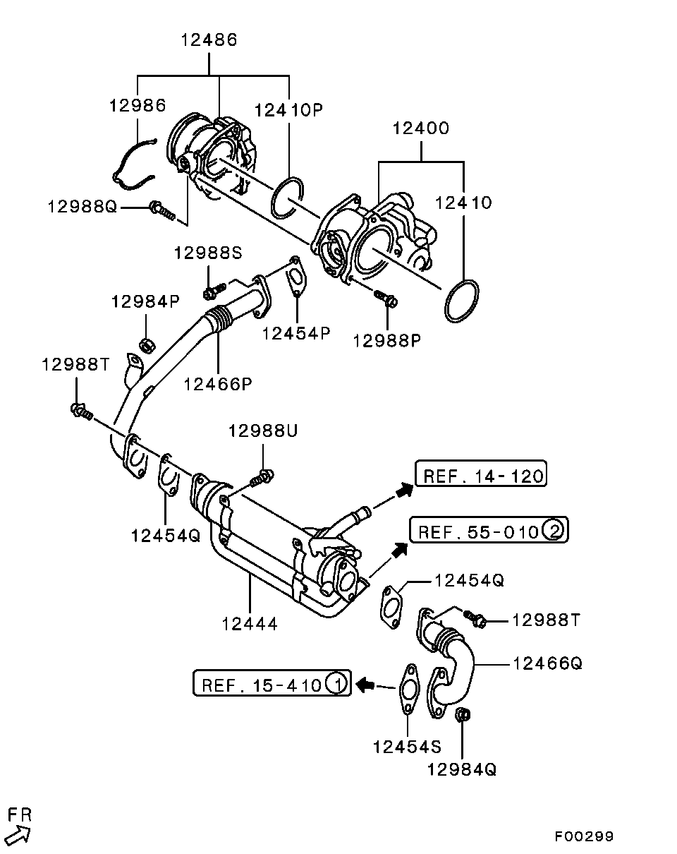 Mitsubishi MN980183 - Прокладка, клапан возврата ОГ parts5.com