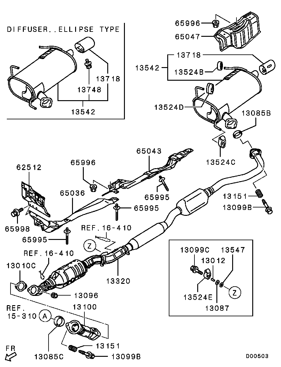 Mitsubishi MR340444 - Насадка выпускной трубы parts5.com