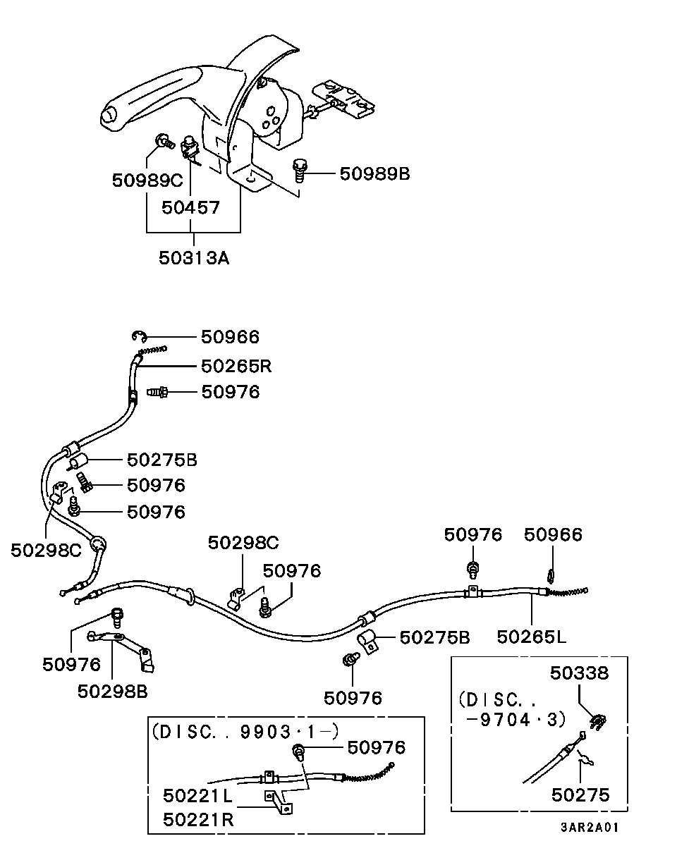 Mitsubishi M884534 - Тросик, cтояночный тормоз parts5.com