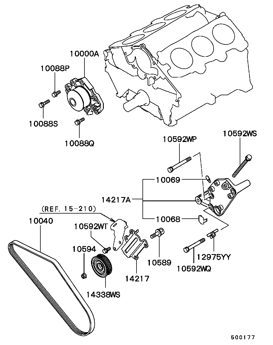 Mitsubishi MD184973 - Поликлиновой ремень parts5.com