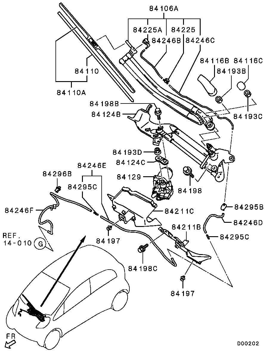 Mitsubishi 8250A526 - Щетка стеклоочистителя parts5.com