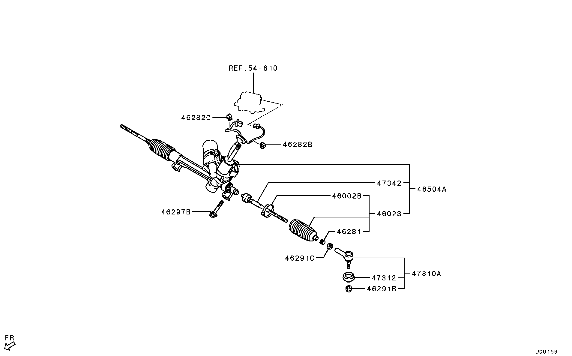 Mitsubishi MR476457 - Наконечник рулевой тяги, шарнир parts5.com