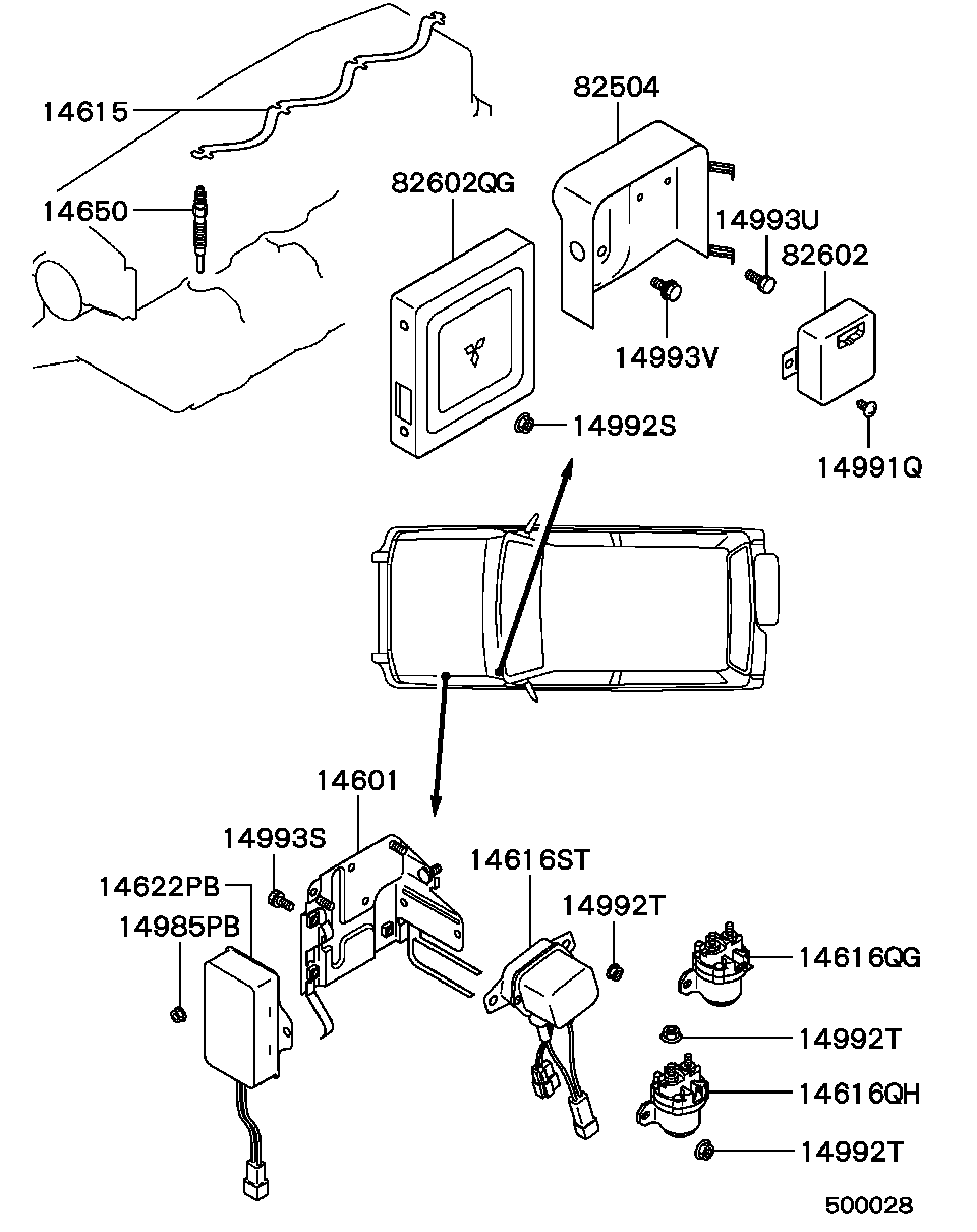 Mitsubishi MD 197511 - Свеча накаливания parts5.com