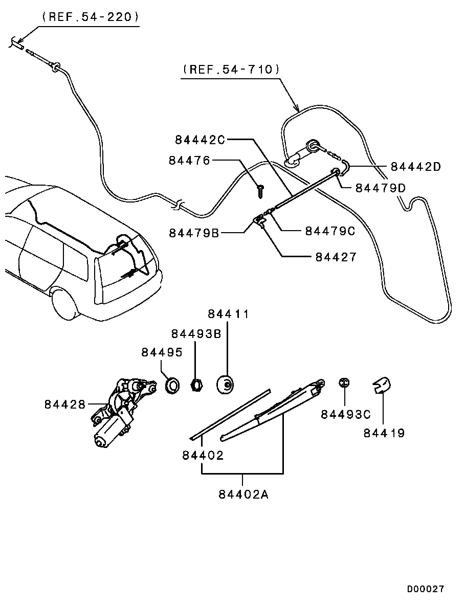 Mitsubishi MR598099 - Щетка стеклоочистителя parts5.com