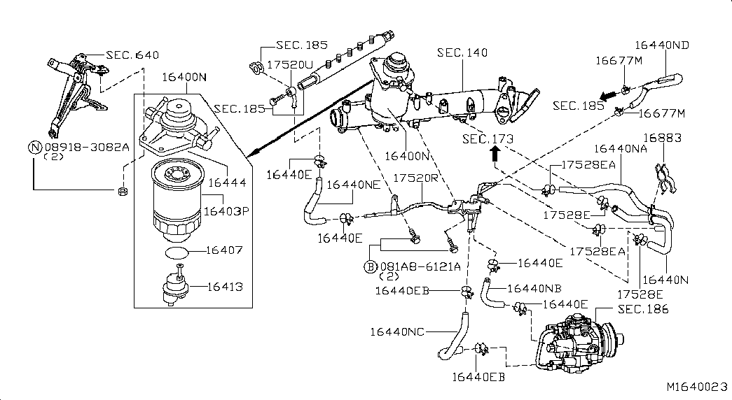 NISSAN 16403-7F401 - Топливный фильтр parts5.com