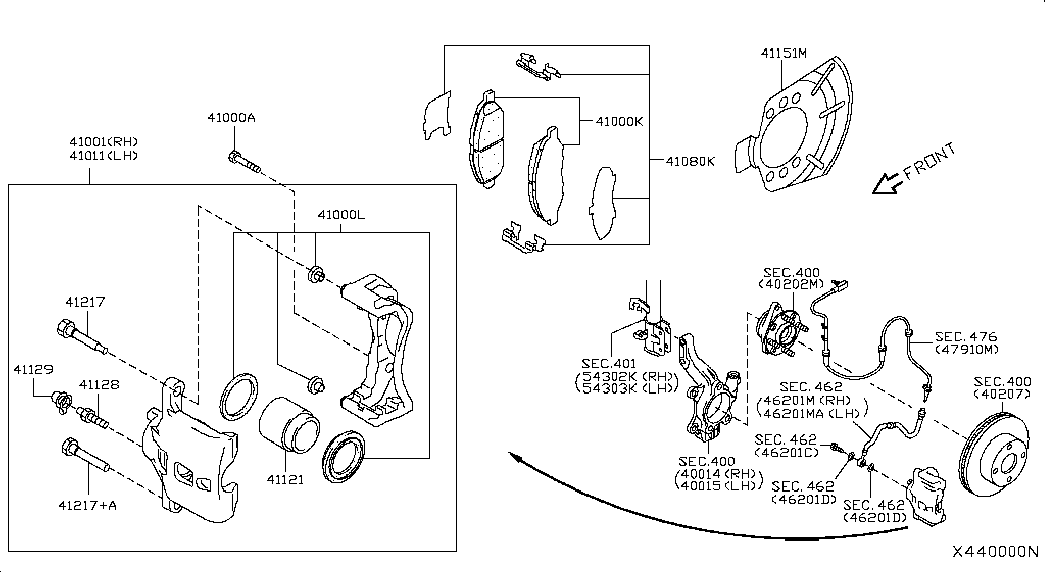 NISSAN 41001-EM10A - Тормозной суппорт parts5.com