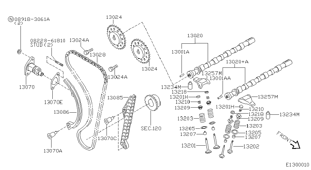 NISSAN 13085-9F500 - Комплект цепи привода распредвала parts5.com