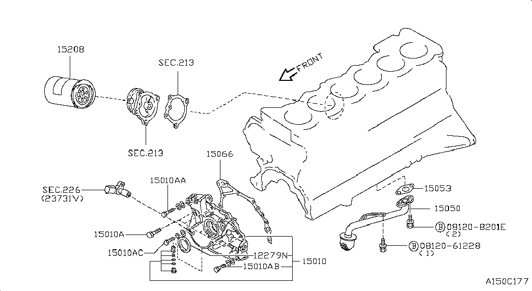 NISSAN 15208-40L02 - Масляный фильтр parts5.com