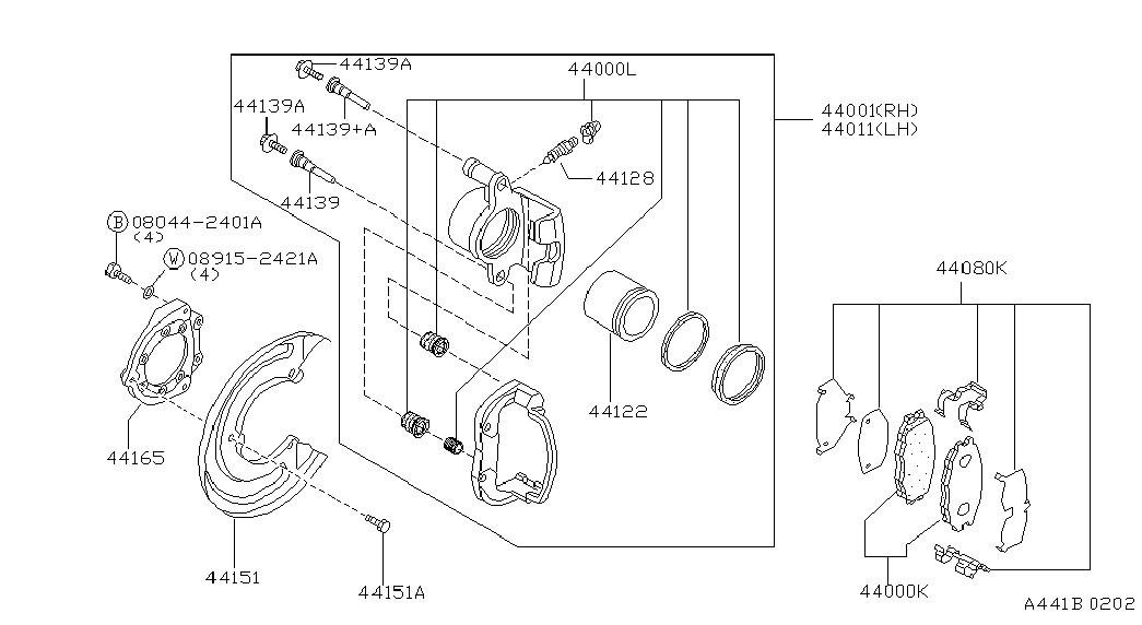 Suzuki 44060VB190 - Тормозные колодки, дисковые, комплект parts5.com