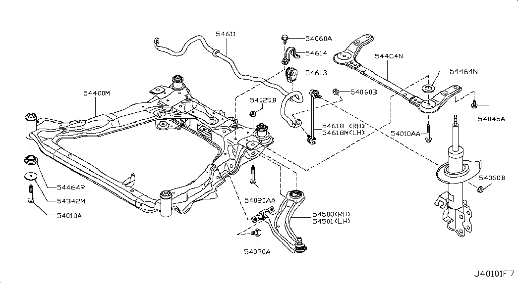 NISSAN 54668-1AA0E - Тяга / стойка, стабилизатор parts5.com