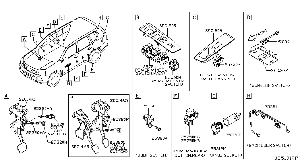 NISSAN 25320JN00A - Выключатель фонаря сигнала торможения parts5.com