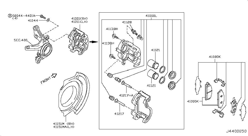 NISSAN 410018H600 - Тормозной суппорт parts5.com