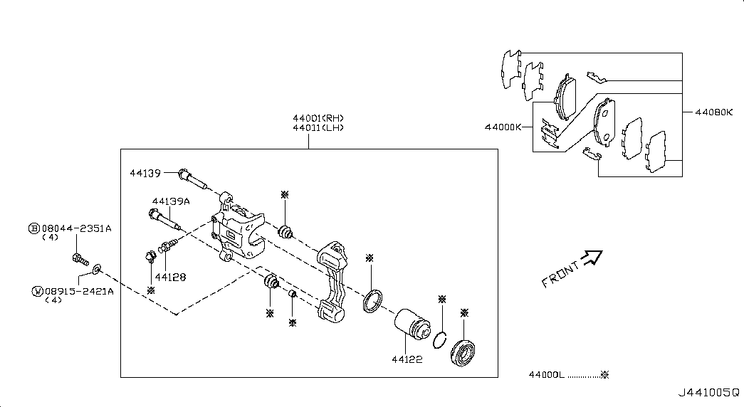 Infiniti 440018H600 - Ремкомплект, тормозной суппорт parts5.com