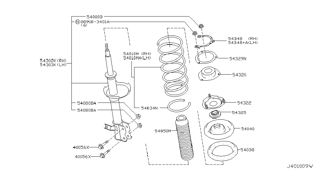 NISSAN 54322-4U010 - Опора стойки амортизатора, подушка parts5.com