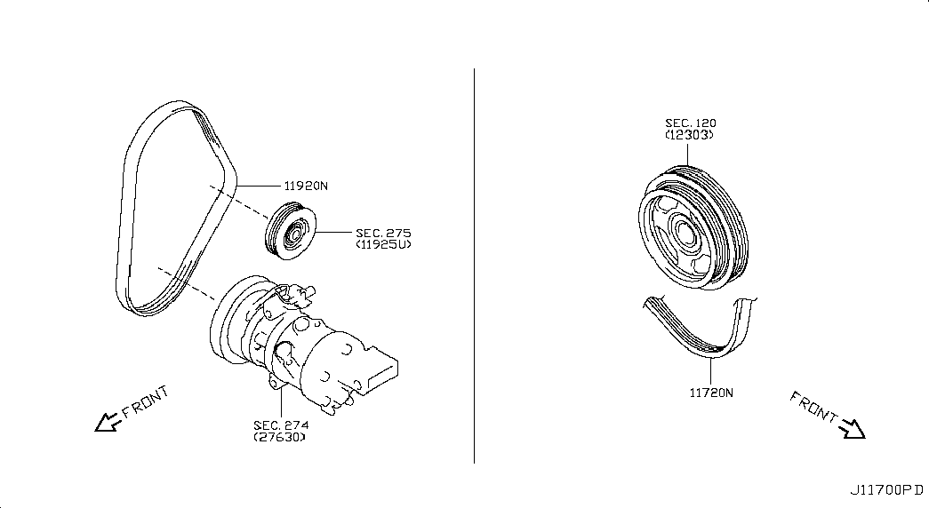 NISSAN 119204A00B - Поликлиновой ремень parts5.com