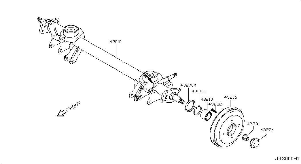 NISSAN 43210-4A00A - Wheel hub, bearing Kit parts5.com