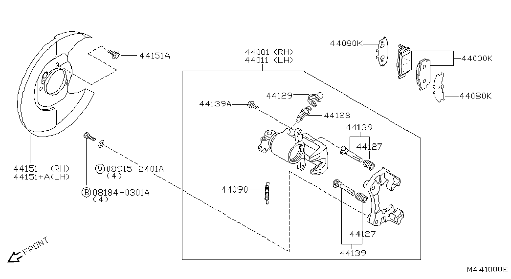 Mitsubishi 44060BM426 - Тормозные колодки, дисковые, комплект parts5.com