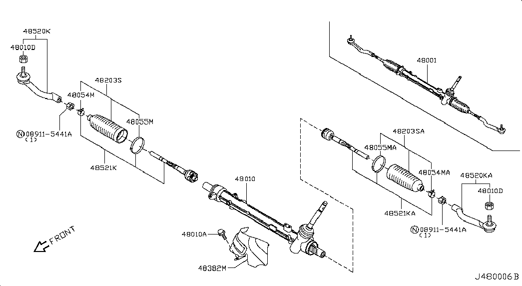 NISSAN D8520-4BA0A - Tie Rod End parts5.com