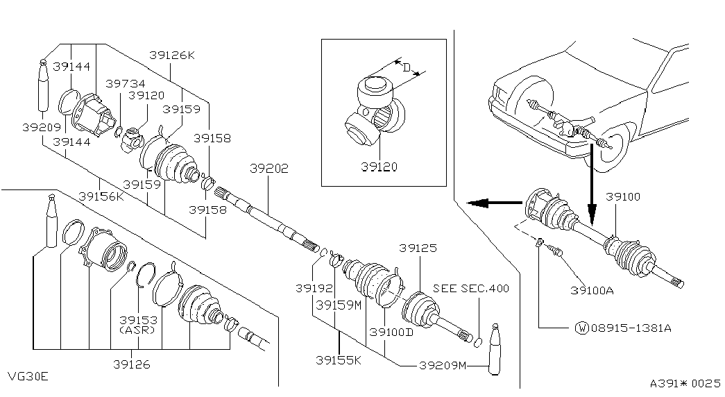 NISSAN 39241-31G25 - Пыльник, приводной вал parts5.com