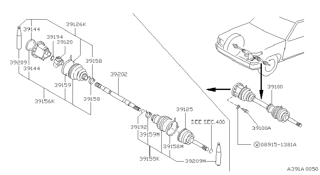 NISSAN 39742W1200 - Пыльник, приводной вал parts5.com