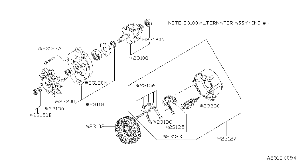 NISSAN 23135-W7110 - Угольная щетка, генератор parts5.com