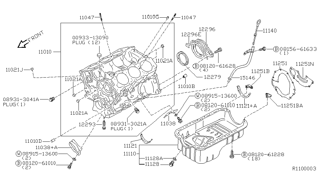 NISSAN 1227918V00 - Уплотняющее кольцо, коленчатый вал parts5.com