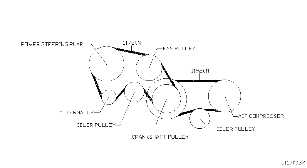 Infiniti 11720-4P101 - Correa trapecial poli V parts5.com