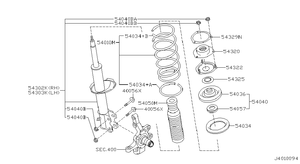 NISSAN 54320 2W100 - Крепление стойки амортизатора parts5.com