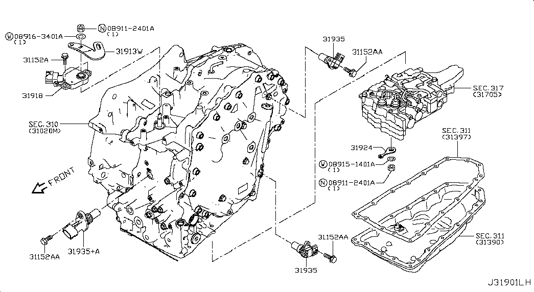 NISSAN 31935-X420D - Датчик частоты вращения, автоматическая коробка передач parts5.com