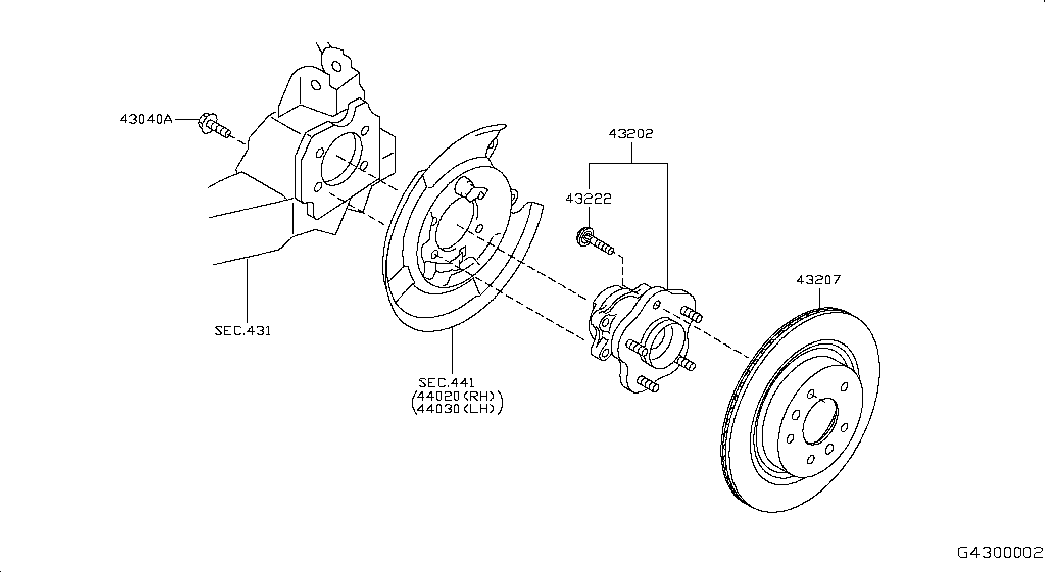 NISSAN 43202-4BA0A - Комплект подшипника ступицы колеса parts5.com