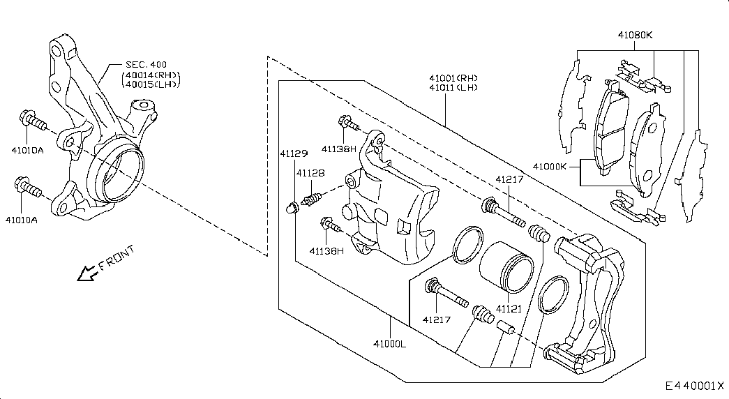 NISSAN D10601HA0B - Тормозные колодки, дисковые, комплект parts5.com