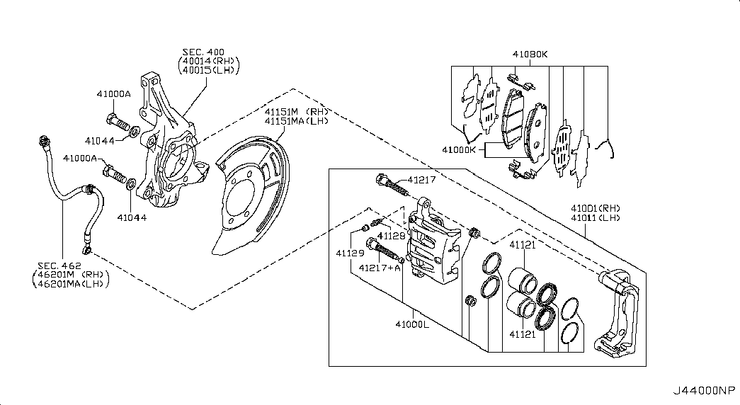 NISSAN 41120-WL026 - Ремкомплект, тормозной суппорт parts5.com