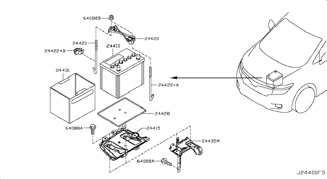 Infiniti 244101MA1A - Стартерная аккумуляторная батарея, АКБ parts5.com