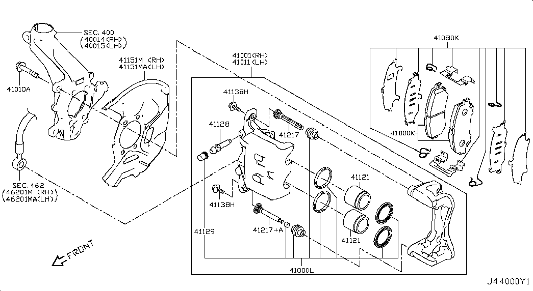 NISSAN D10604CC0A - Тормозные колодки, дисковые, комплект parts5.com