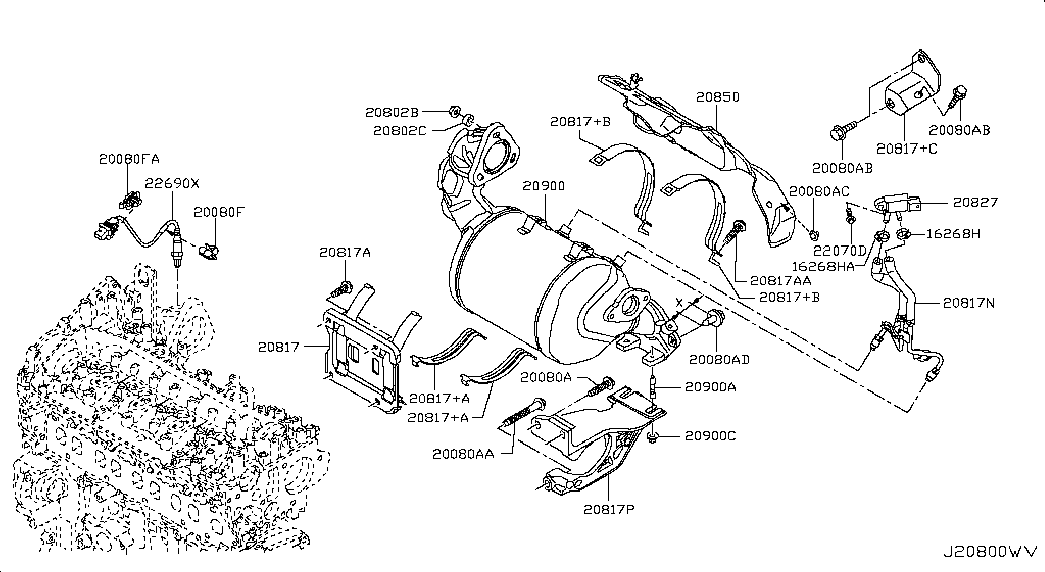 NISSAN 2269000Q1E - Lambda Sensor parts5.com