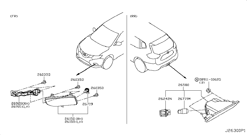 NISSAN 2629689942 - Лампа накаливания, противотуманная фара parts5.com