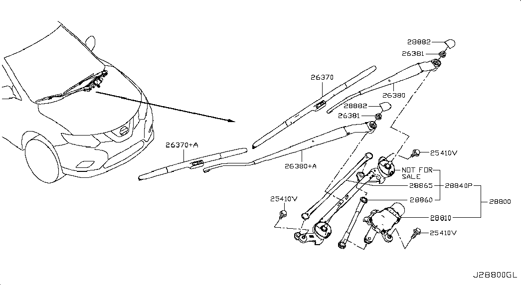 NISSAN 288904CC0C - Wiper Blade parts5.com