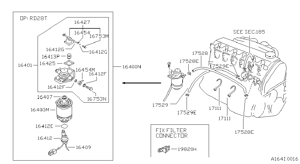 NISSAN 16403-59E00 - Топливный фильтр parts5.com